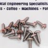 rancilio silvia cup rack and chrome surround s/steel self tap screws pack of 4